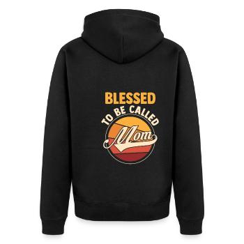 Mama Retro Mutter Geschenk - Unisex Premium Bio Zip Hoodie - Schwarz - Hinten - Nico (187cm)