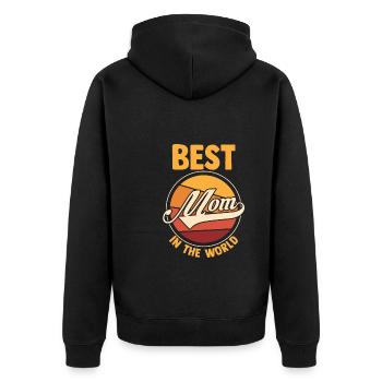 Mama Retro Mutter Geschenk - Unisex Premium Bio Zip Hoodie - Schwarz - Hinten - Nico (187cm)