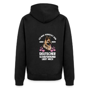 Hund Hundebesitzer Hund Hundebesitzer Geschenk - Unisex Premium Bio Zip Hoodie - Schwarz - Hinten - Nico (187cm)