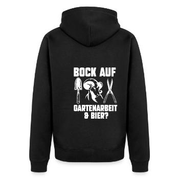 Gartenarbeit Garten Gärtnern Geschenk - Unisex Premium Bio Zip Hoodie - Schwarz - Hinten - Nico (187cm)