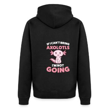 Axolotl Axolotl Tiergeschenk - Unisex Premium Bio Zip Hoodie - Schwarz - Hinten - Nico (187cm)