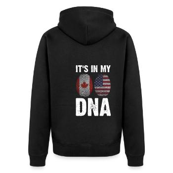 Kanadisch Amerikanisch Kanadisch Amerikanisches Ge - Unisex Premium Bio Zip Hoodie - Schwarz - Hinten - Nico (187cm)
