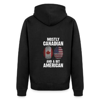 Kanadisch Amerikanisch Kanadisch Amerikanisches Ge - Unisex Premium Bio Zip Hoodie - Schwarz - Hinten - Nico (187cm)