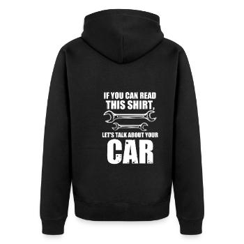 Autos Autos Autoliebhaber Geschenk - Unisex Premium Bio Zip Hoodie - Schwarz - Hinten - Nico (187cm)