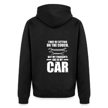 Autos Autos Autoliebhaber Geschenk - Unisex Premium Bio Zip Hoodie - Schwarz - Hinten - Nico (187cm)