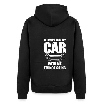 Autos Autos Autoliebhaber Geschenk - Unisex Premium Bio Zip Hoodie - Schwarz - Hinten - Nico (187cm)