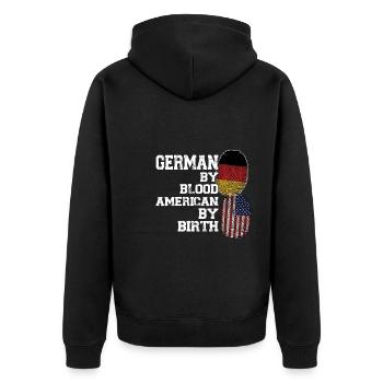 Deutschland Deutsch Deutsche Wurzeln Geschenk - Unisex Premium Bio Zip Hoodie - Schwarz - Hinten - Nico (187cm)