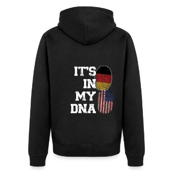 Deutschland Deutsch Deutsche Wurzeln Geschenk - Unisex Premium Bio Zip Hoodie - Schwarz - Hinten - Nico (187cm)