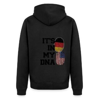 Deutschland Deutsch Deutsche Wurzeln Geschenk - Unisex Premium Bio Zip Hoodie - Schwarz - Hinten - Nico (187cm)
