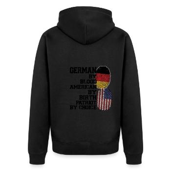Deutschland Deutsch Deutsche Wurzeln Geschenk - Unisex Premium Bio Zip Hoodie - Schwarz - Hinten - Nico (187cm)