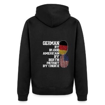 Deutschland Deutsch Deutsche Wurzeln Geschenk - Unisex Premium Bio Zip Hoodie - Schwarz - Hinten - Nico (187cm)