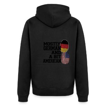 Deutschland Deutsch Deutsche Wurzeln Geschenk - Unisex Premium Bio Zip Hoodie - Schwarz - Hinten - Nico (187cm)