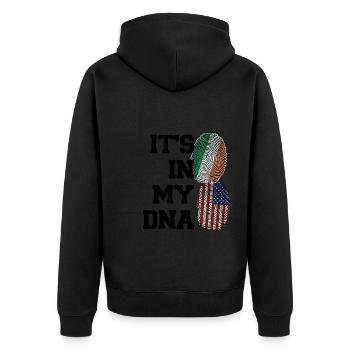 Irland Irisch Irische Wurzeln Geschenk - Unisex Premium Bio Zip Hoodie - Schwarz - Hinten - Nico (187cm)