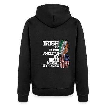 Irland Irisch Irische Wurzeln Geschenk - Unisex Premium Bio Zip Hoodie - Schwarz - Hinten - Nico (187cm)