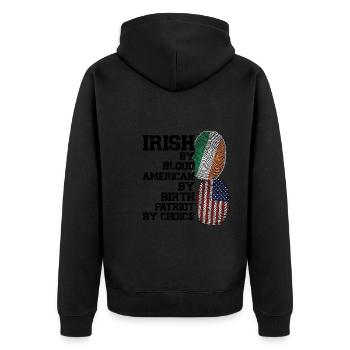 Irland Irisch Irische Wurzeln Geschenk - Unisex Premium Bio Zip Hoodie - Schwarz - Hinten - Nico (187cm)