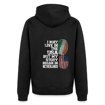 Irland Irisch Irische Wurzeln Geschenk - Unisex Premium Bio Zip Hoodie - Schwarz - Hinten - Nico (187cm)