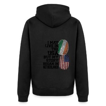 Irland Irisch Irische Wurzeln Geschenk - Unisex Premium Bio Zip Hoodie - Schwarz - Hinten - Nico (187cm)
