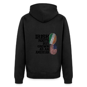 Irland Irisch Irische Wurzeln Geschenk - Unisex Premium Bio Zip Hoodie - Schwarz - Hinten - Nico (187cm)