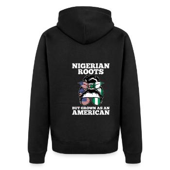 Nigerianer Nigeria Nigerianische Wurzeln Geschenk - Unisex Premium Bio Zip Hoodie - Schwarz - Hinten - Nico (187cm)