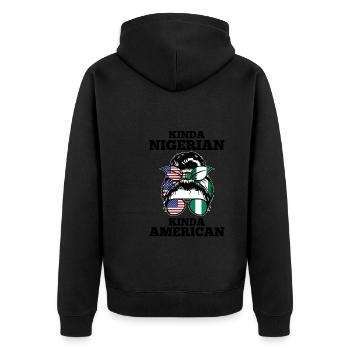 Nigerianer Nigeria Nigerianische Wurzeln Geschenk - Unisex Premium Bio Zip Hoodie - Schwarz - Hinten - Nico (187cm)