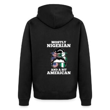 Nigerianer Nigeria Nigerianische Wurzeln Geschenk - Unisex Premium Bio Zip Hoodie - Schwarz - Hinten - Nico (187cm)
