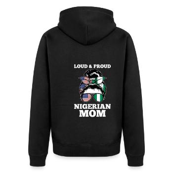 Nigerianer Nigeria Nigerianische Wurzeln Geschenk - Unisex Premium Bio Zip Hoodie - Schwarz - Hinten - Nico (187cm)