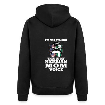 Nigerianer Nigeria Nigerianische Wurzeln Geschenk - Unisex Premium Bio Zip Hoodie - Schwarz - Hinten - Nico (187cm)