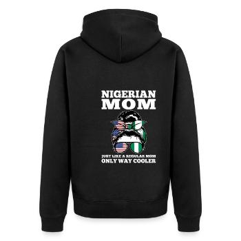 Nigerianer Nigeria Nigerianische Wurzeln Geschenk - Unisex Premium Bio Zip Hoodie - Schwarz - Hinten - Nico (187cm)