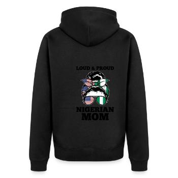 Nigerianer Nigeria Nigerianische Wurzeln Geschenk - Unisex Premium Bio Zip Hoodie - Schwarz - Hinten - Nico (187cm)
