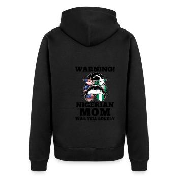 Nigerianer Nigeria Nigerianische Wurzeln Geschenk - Unisex Premium Bio Zip Hoodie - Schwarz - Hinten - Nico (187cm)