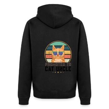 Onkel Retro-Katzenliebhaber Patenonkel Geschenk - Unisex Premium Bio Zip Hoodie - Schwarz - Hinten - Nico (187cm)