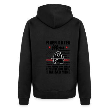 Feuer Feuerwehr Feuerwehr Geschenk - Unisex Premium Bio Zip Hoodie - Schwarz - Hinten - Nico (187cm)
