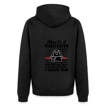 Feuer Feuerwehr Feuerwehr Geschenk - Unisex Premium Bio Zip Hoodie - Schwarz - Hinten - Nico (187cm)