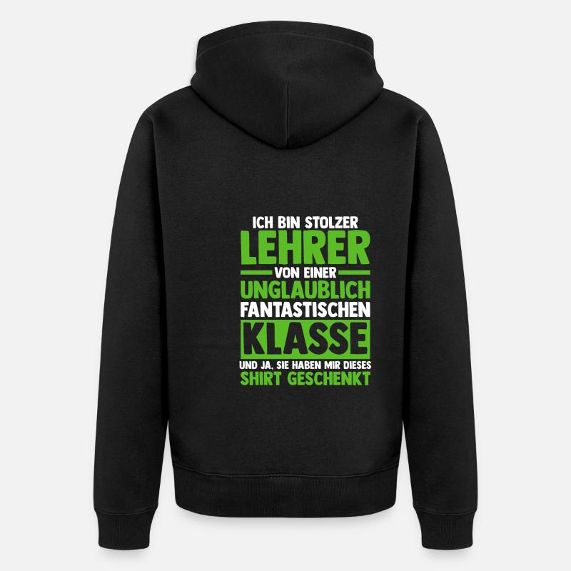Lehrer Beruf Schullehrer Geschenk - Unisex Premium Bio Zip Hoodie - Schwarz