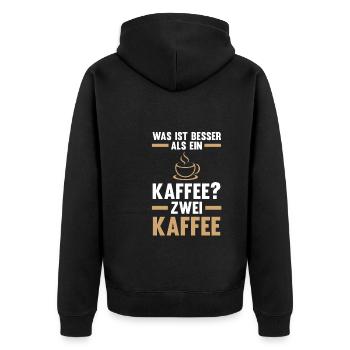 Kaffee Koffein Kaffee Trinker Geschenk - Unisex Premium Bio Zip Hoodie - Schwarz - Hinten - Nico (187cm)