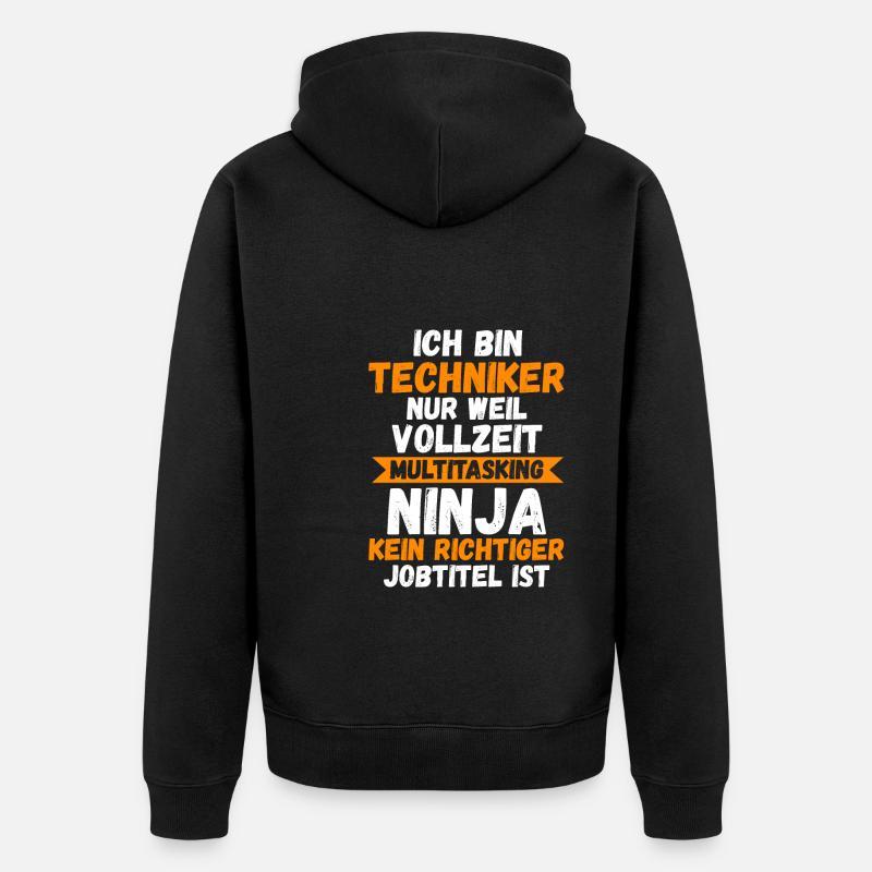 Techniker Beruf Beruf Geschenk - Unisex Premium Bio Zip Hoodie - Schwarz