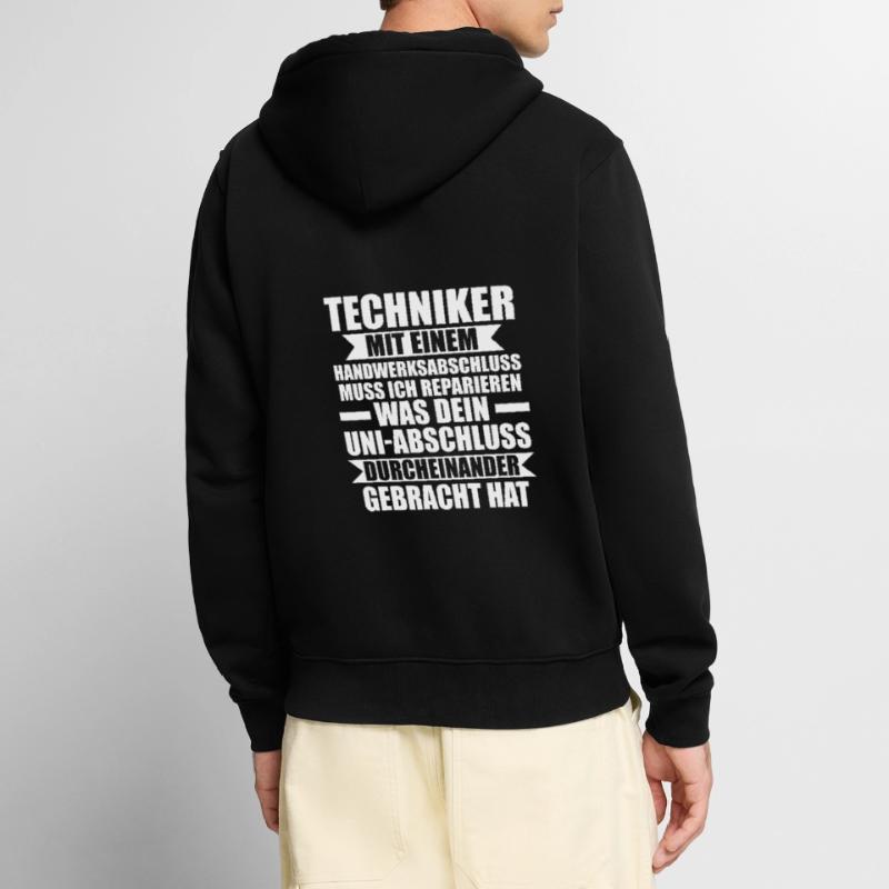 Techniker Beruf Beruf Geschenk Unisex Premium Bio Zip Hoodie