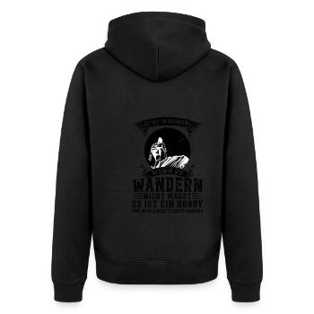 Wandern Berge Bergsteiger Geschenk - Unisex Premium Bio Zip Hoodie - Schwarz - Hinten - Nico (187cm)