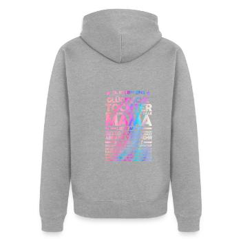 Tochter & Mutter Familie Mutter Geschenk - Unisex Premium Bio Zip Hoodie - Grau meliert - Hinten - Nico (187cm)