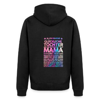 Tochter & Mutter Familie Mutter Geschenk - Unisex Premium Bio Zip Hoodie - Schwarz - Hinten - Nico (187cm)