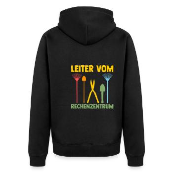 Gartenarbeit Gärtner Gärtnerei Geschenk - Unisex Premium Bio Zip Hoodie - Schwarz - Hinten - Nico (187cm)