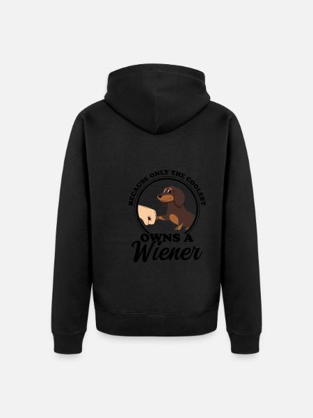 dachshund wiener wiener geschenk - Unisex Premium Bio Zip Hoodie - Schwarz