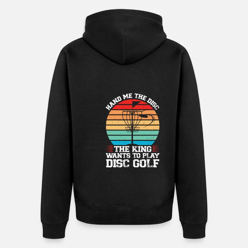 Discgolfer Discgolf Discgolfing Geschenk - Unisex Premium Bio Zip Hoodie - Schwarz