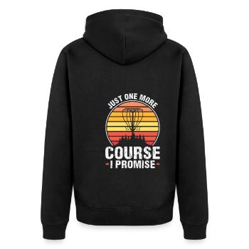 Discgolfer Discgolf Discgolfing Geschenk - Unisex Premium Bio Zip Hoodie - Schwarz - Hinten - Nico (187cm)