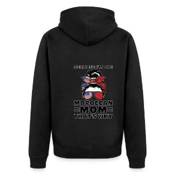 Marokko Marokkaner Marokkanische Wurzeln Geschenk - Unisex Premium Bio Zip Hoodie - Schwarz - Hinten - Nico (187cm)