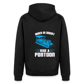 Ponton Pontonierboot Geschenk - Unisex Premium Bio Zip Hoodie - Schwarz - Hinten - Nico (187cm)