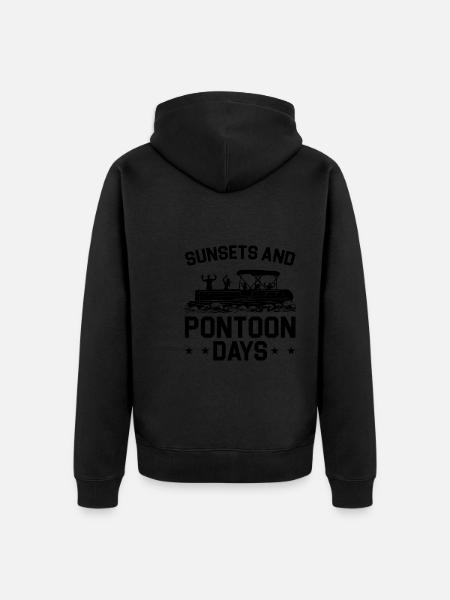 Ponton Pontonierboot Geschenk - Unisex Premium Bio Zip Hoodie - Schwarz