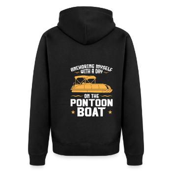 Ponton Pontonierboot Geschenk - Unisex Premium Bio Zip Hoodie - Schwarz - Hinten - Nico (187cm)
