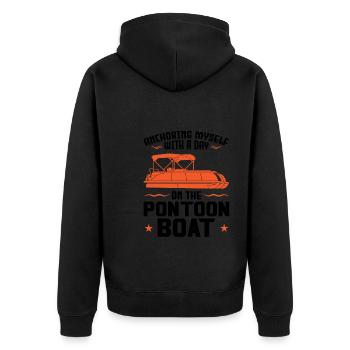 Ponton Pontonierboot Geschenk - Unisex Premium Bio Zip Hoodie - Schwarz - Hinten - Nico (187cm)