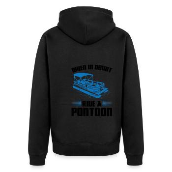 Ponton Pontonierboot Geschenk - Unisex Premium Bio Zip Hoodie - Schwarz - Hinten - Nico (187cm)